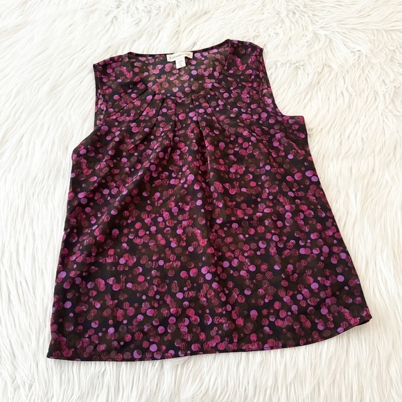 Coldwater Creek Pink Purple Dotted Print Blouse - Picture 1 of 4